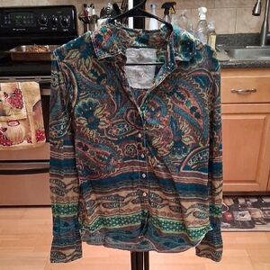 Colorful Paisley Button Down Shirt